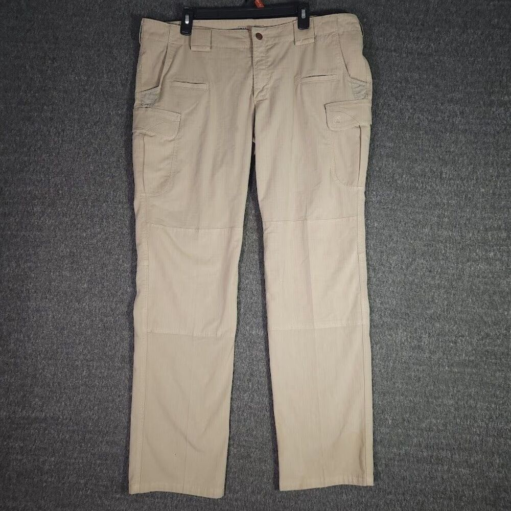 5.11 Tactical Cargo Pants Womens Sz 20 Khaki Ripstop Canvas Relaxed Fit EMS Read
